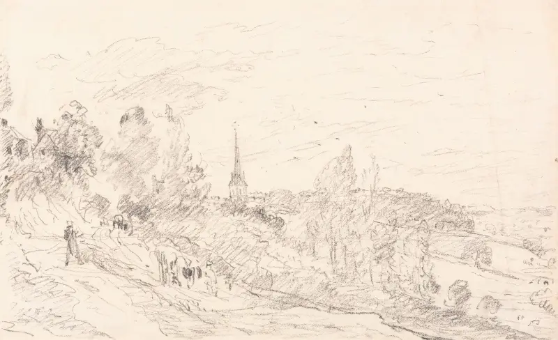 View near Arundel av John Constable