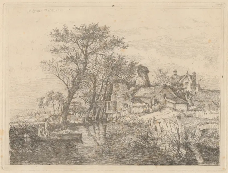 Baksidan av de nya kvarnarna, Norwich av John Crome