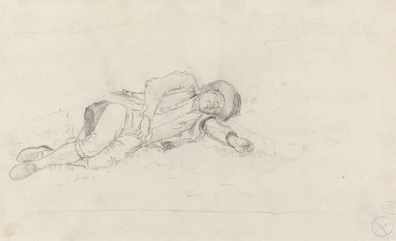 Man Sleeping Outdoors av John Glover