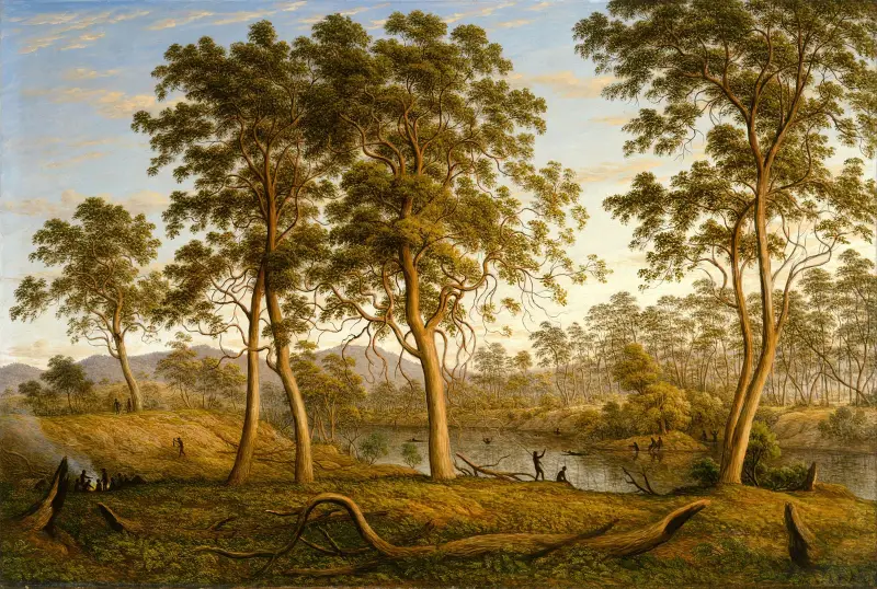 Ureinwohner am Ouse River, Van Diemens Land von John Glover