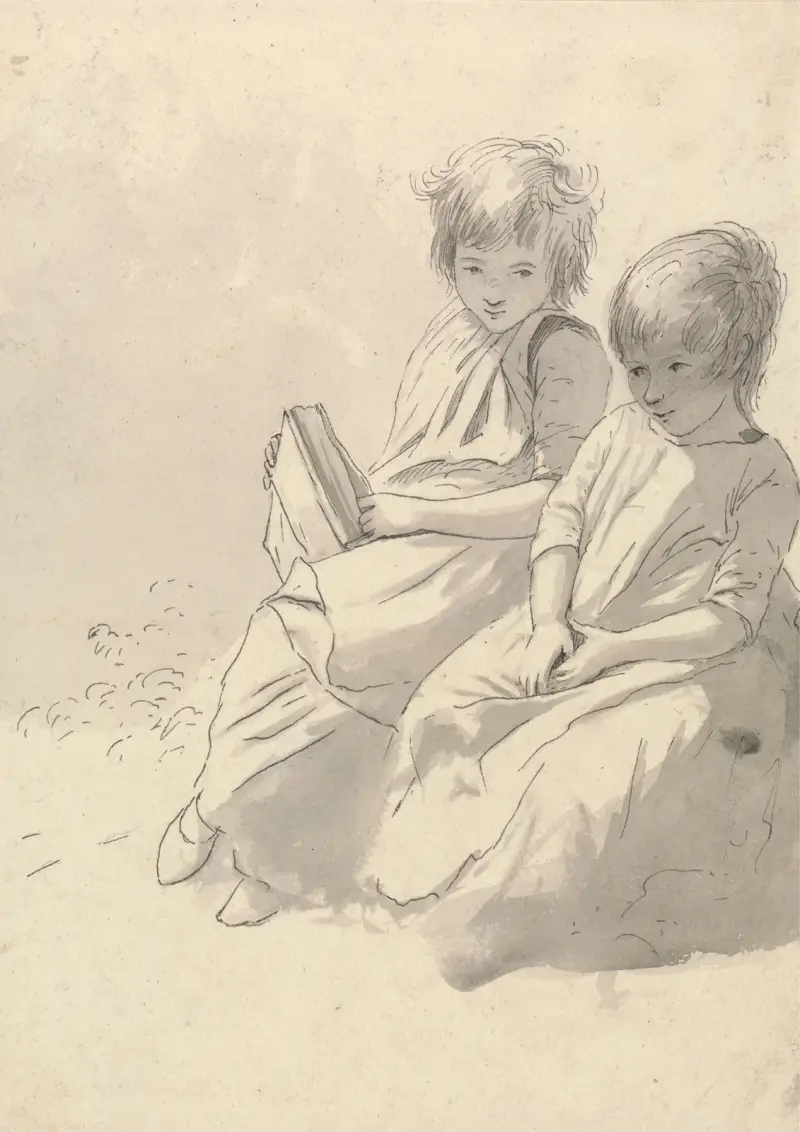 Two Little Girls av John Glover