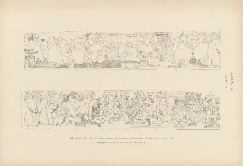 Målningarna i de buddhistiska grottemplen i Ajantâ, Khandesh, Indien, pl. 40 av John Griffiths