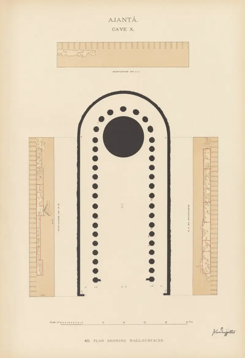 The paintings in the Buddhist cave-temples of Ajantâ, Khandesh, India Pl.039 av John Griffiths