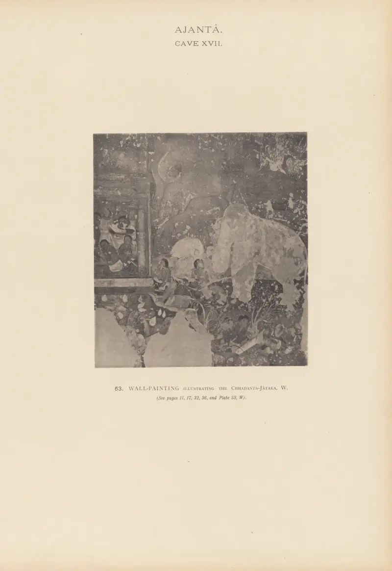 Målningarna i de buddhistiska grottemplen i Ajantâ, Khandesh, Indien, pl. 62 av John Griffiths