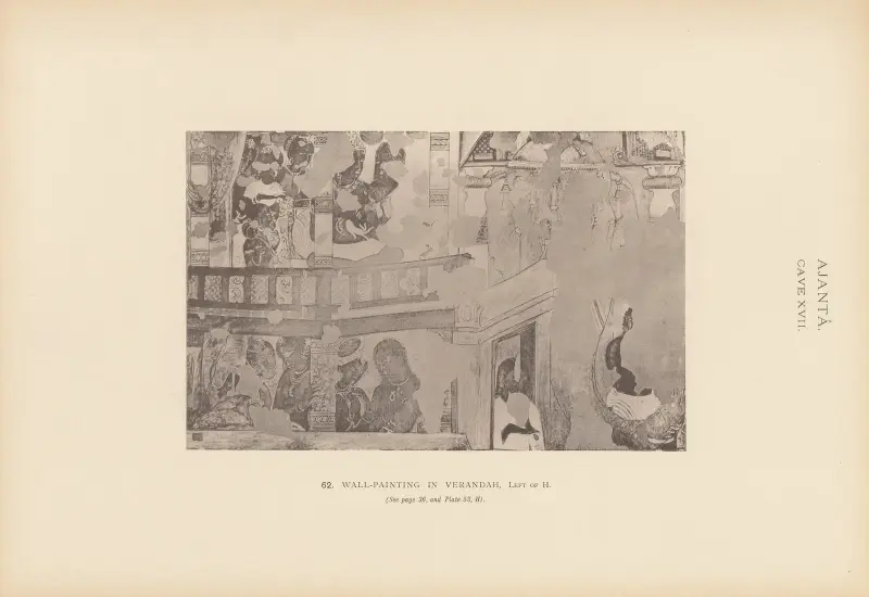 Die Malereien in den buddhistischen Höhlentempeln von Ajanta, Khandesh, Indien Taf. 061 von John Griffiths