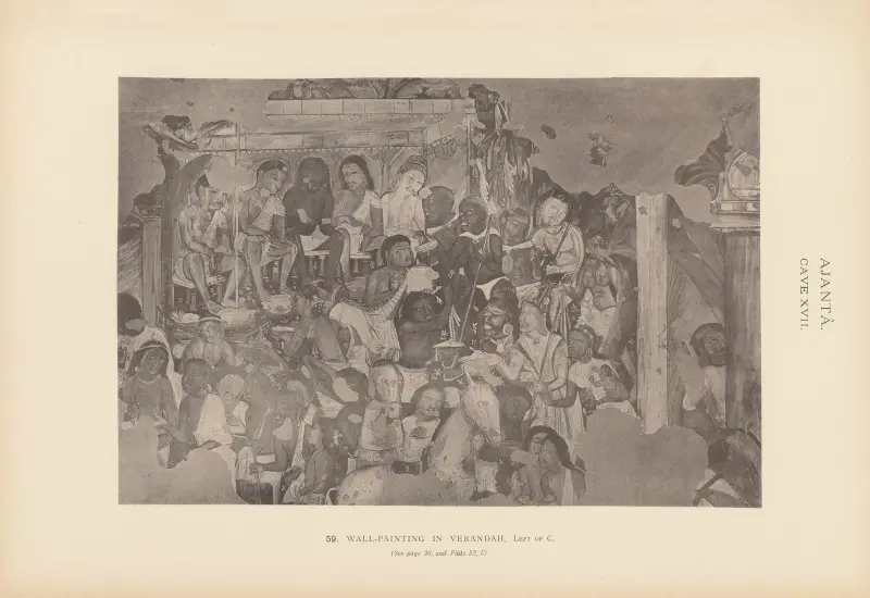 Die Malereien in den buddhistischen Höhlentempeln von Ajantâ, Khandesh, Indien, Taf. 58 von John Griffiths
