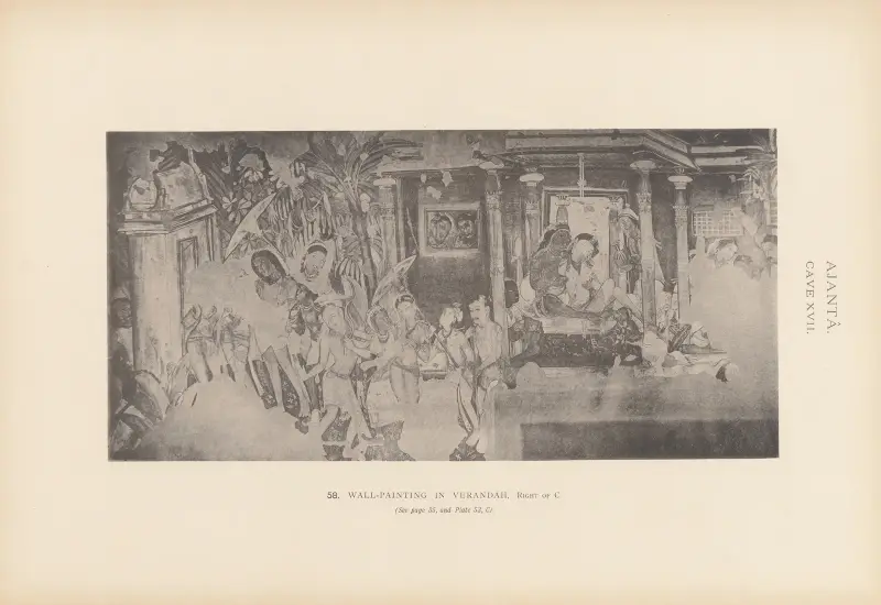 Die Malereien in den buddhistischen Höhlentempeln von Ajantâ, Khandesh, Indien Taf. 057 von John Griffiths