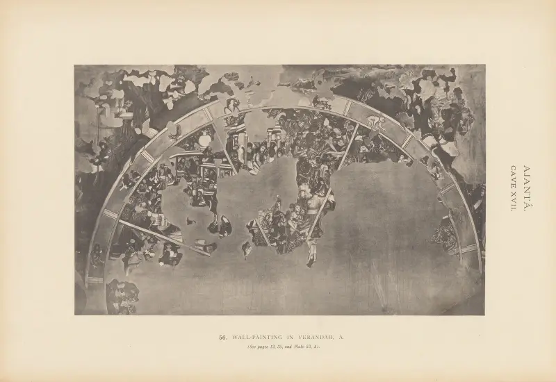 Målningarna i de buddhistiska grottemplen i Ajantâ, Khandesh, Indien, pl. 55 av John Griffiths