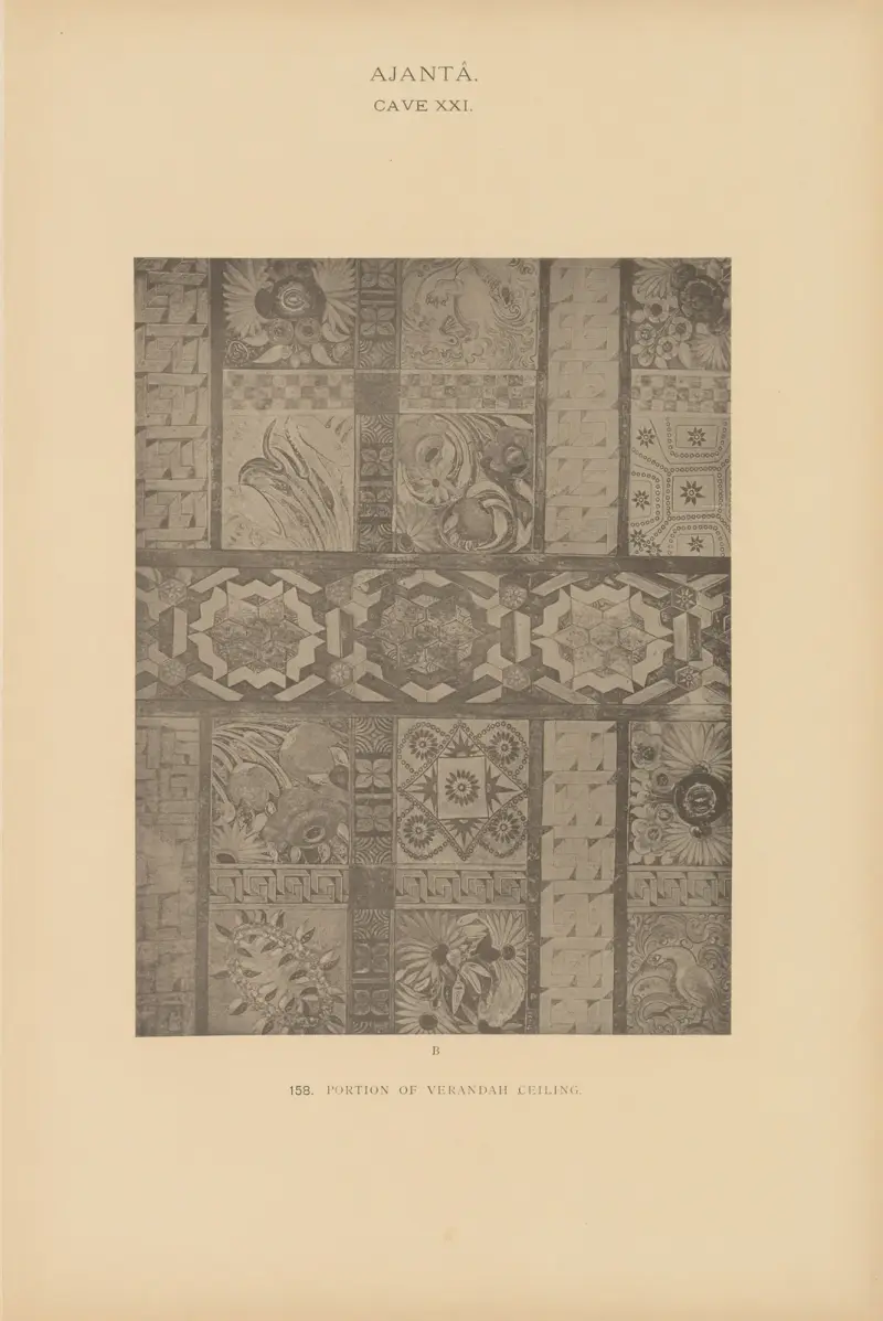 Målningarna i de buddhistiska grottemplen i Ajanta, Khandesh, Indien, pl. 157 av John Griffiths
