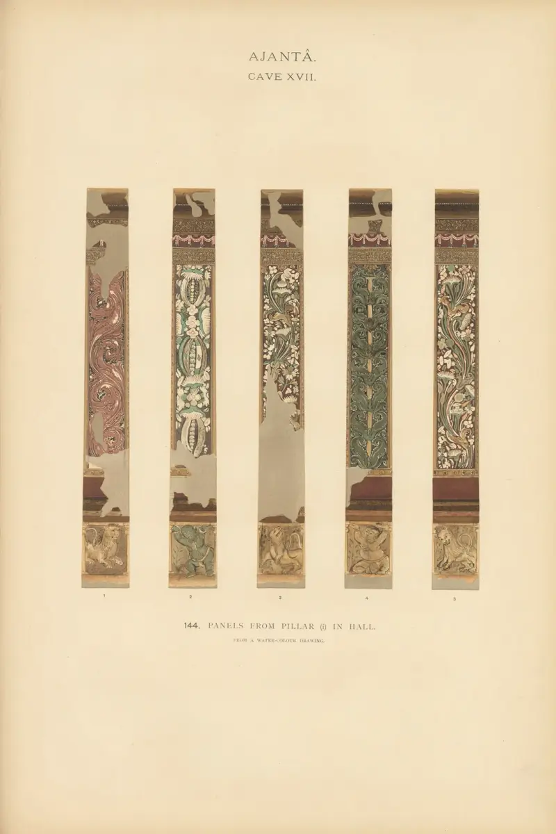 Målningarna i de buddhistiska grottemplen i Ajantâ, Khandesh, Indien, pl. 143 av John Griffiths