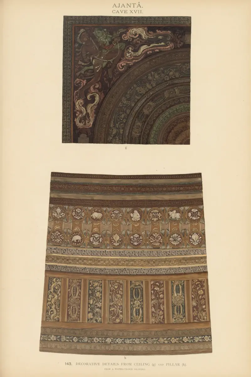 Målningarna i de buddhistiska grottemplen i Ajantâ, Khandesh, Indien, pl. 142 av John Griffiths