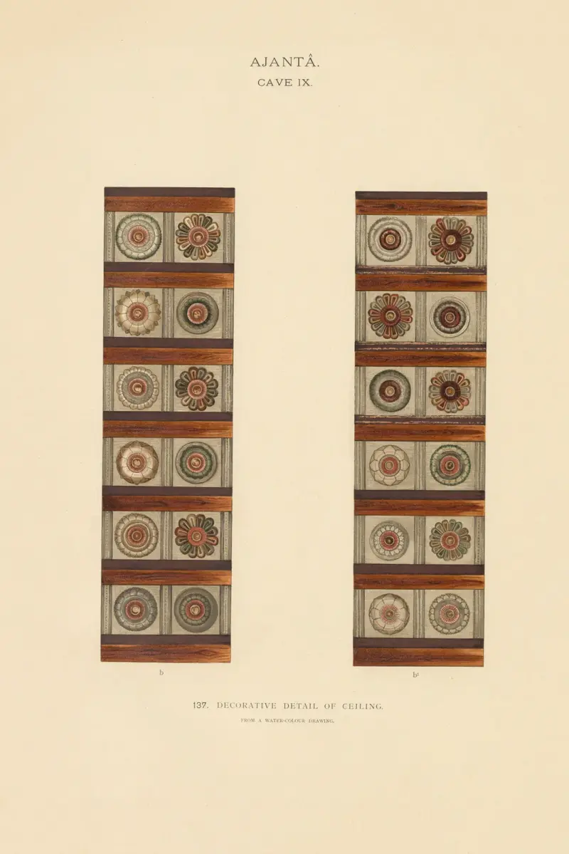 Målningarna i de buddhistiska grottemplen i Ajantâ, Khandesh, Indien, pl. 136 av John Griffiths
