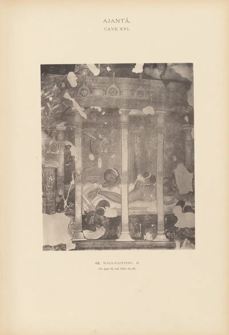 Målningarna i de buddhistiska grottemplen i Ajantâ, Khandesh, Indien, pl. 47 av John Griffiths