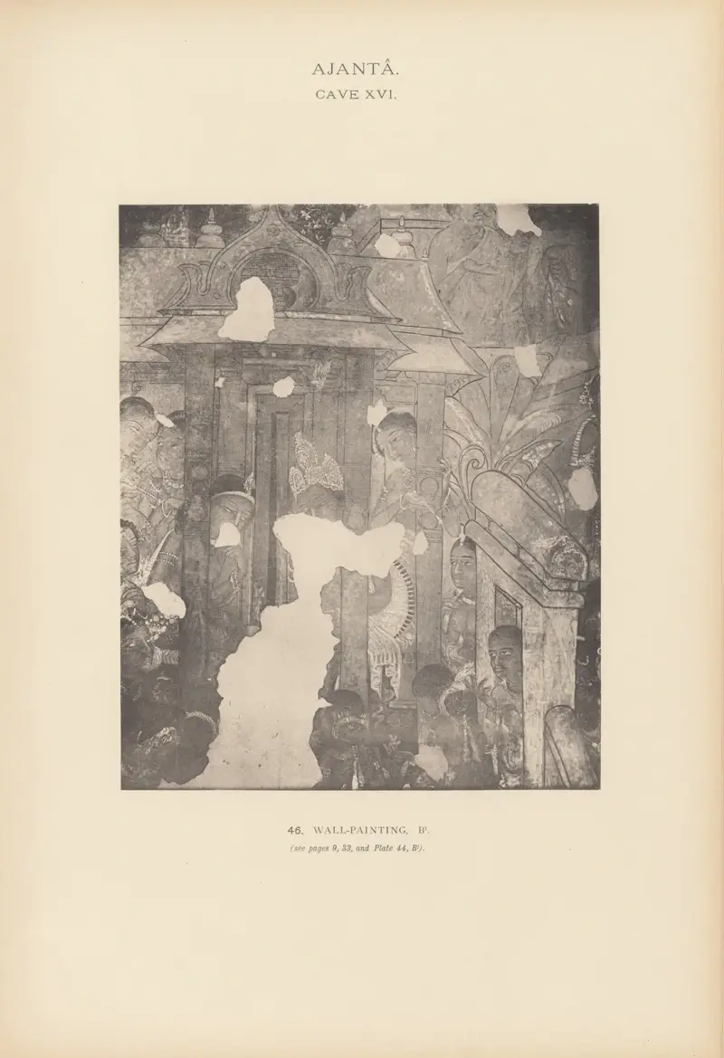 Målningarna i de buddhistiska grottemplen i Ajanta, Khandesh, Indien, pl. 45 av John Griffiths