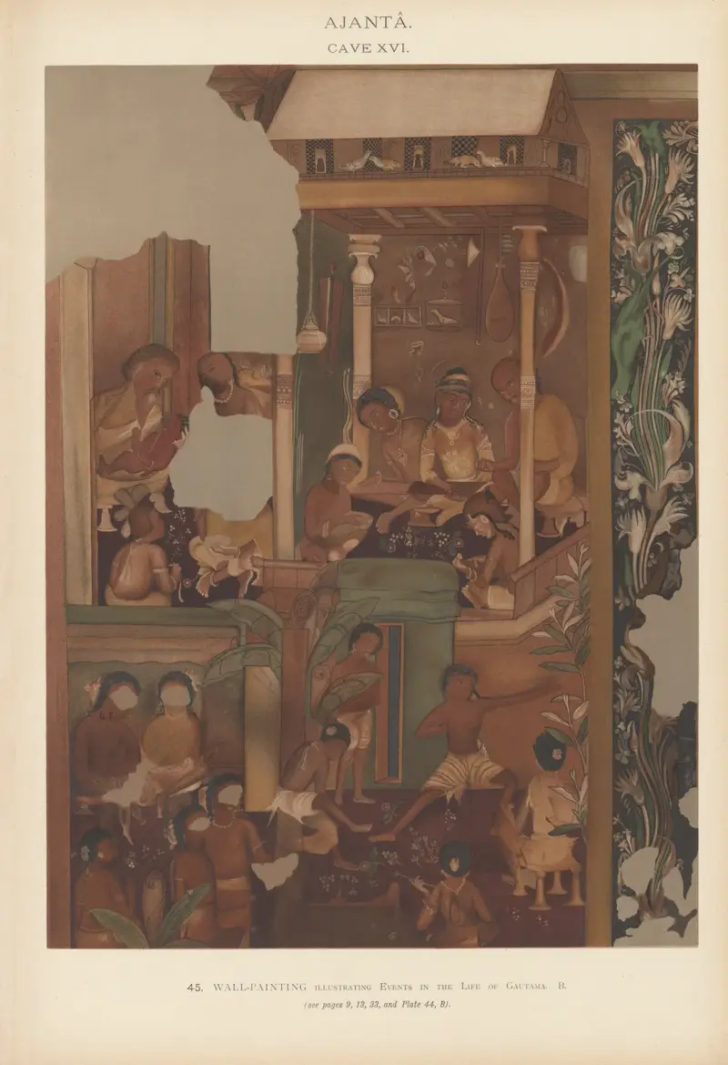 The paintings in the Buddhist cave-temples of Ajantâ, Khandesh, India Pl.044 av John Griffiths