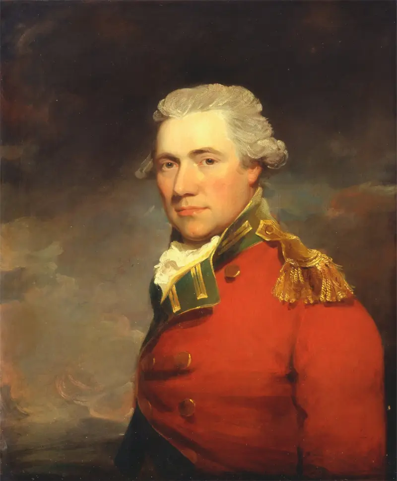 Ein unbekannter britischer Offizier, vermutlich des 11th (North Devonshire) Regiment of Foot, um 1800 von John Hoppner