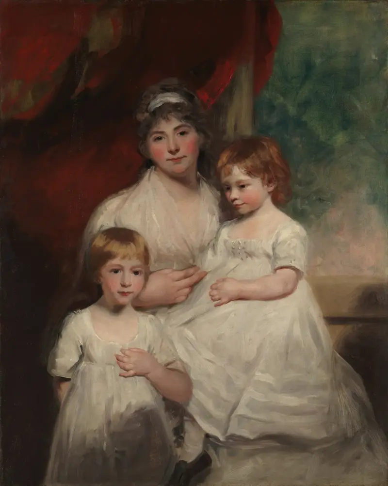 Mrs. John Garden (Ann Garden, 1769–1842) och hennes barn John (1796–1854) och Ann Margaret (född 1793) av John Hoppner