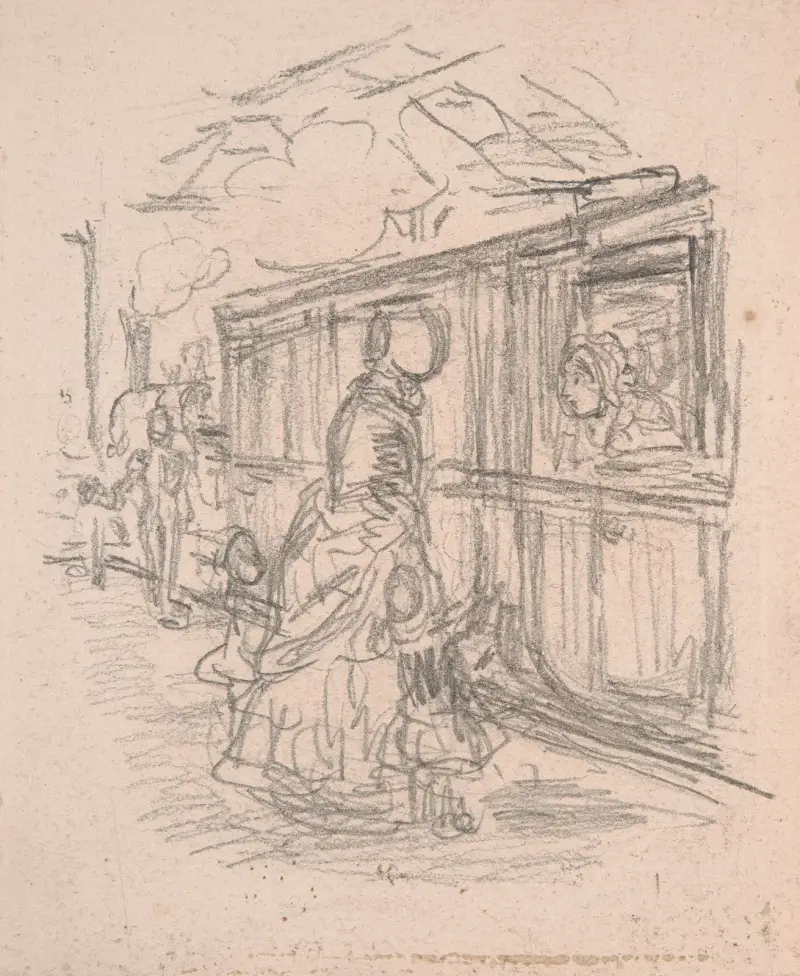Boarding a Train av John Leech
