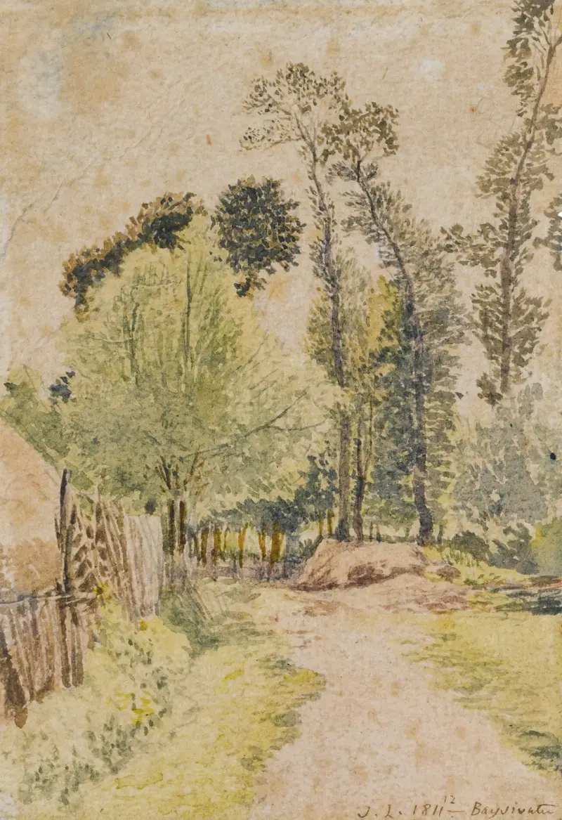 Studie av träd i Bayswater, London av John Linnell