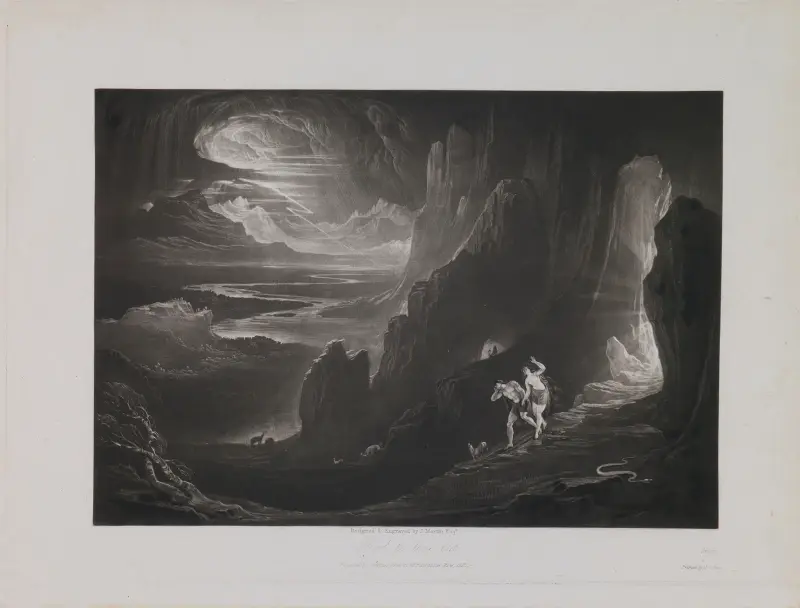 Adam och Eva fördrivs ur paradiset (Bok 12, rad 641) av John Martin