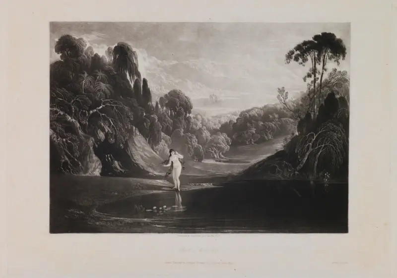 Eva vid källan (Bok 4, rad 453) av John Martin