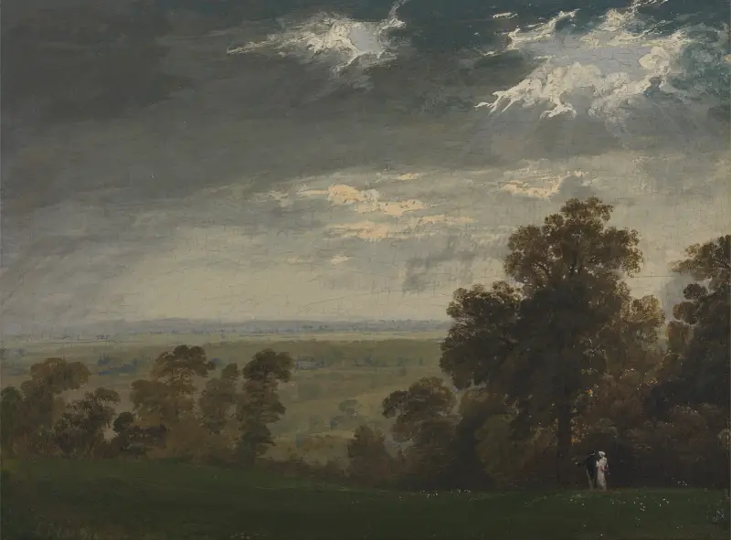 Landskap, möjligen Isle of Wight eller Richmond Hill av John Martin