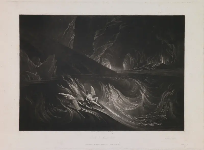 Satan auf dem brennenden See (Buch 1, Vers 192) von John Martin