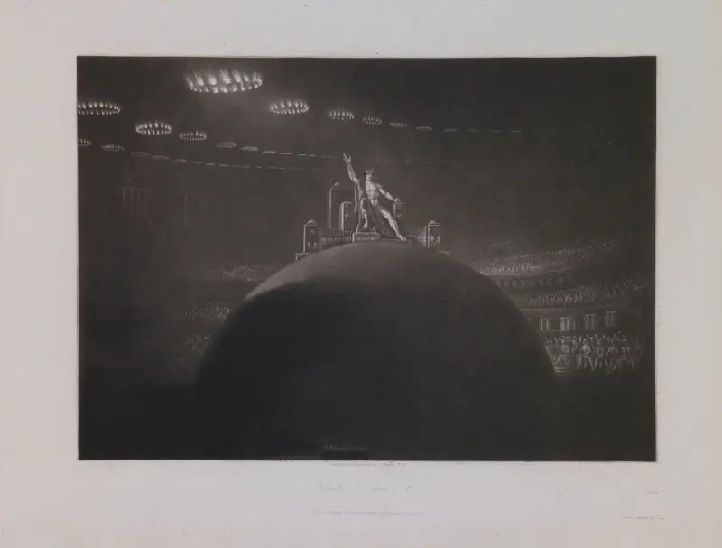 Satan presiderar vid det infernaliska rådet (Bok 2, rad 1) av John Martin