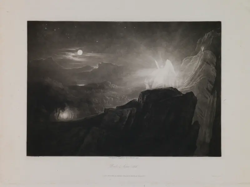 Die Engel, die das Paradies bei Nacht bewachen (Buch 4, Vers 866) von John Martin
