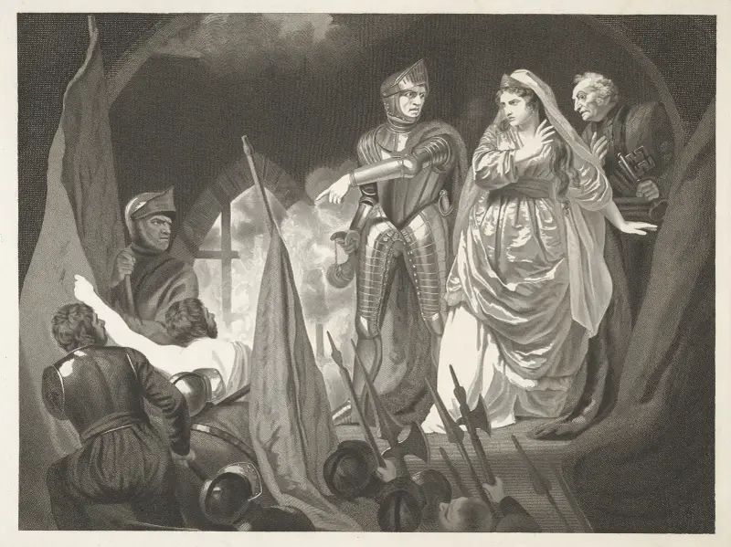 Henrik VI, del I; akt II, scen iii, grevinnan av Auvergnes slott av John Opie
