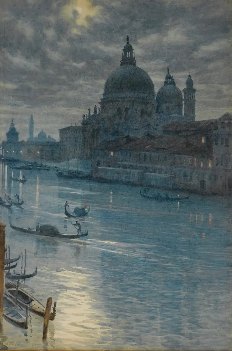 A Moonlight Scene, Venice av Edward John Poynter