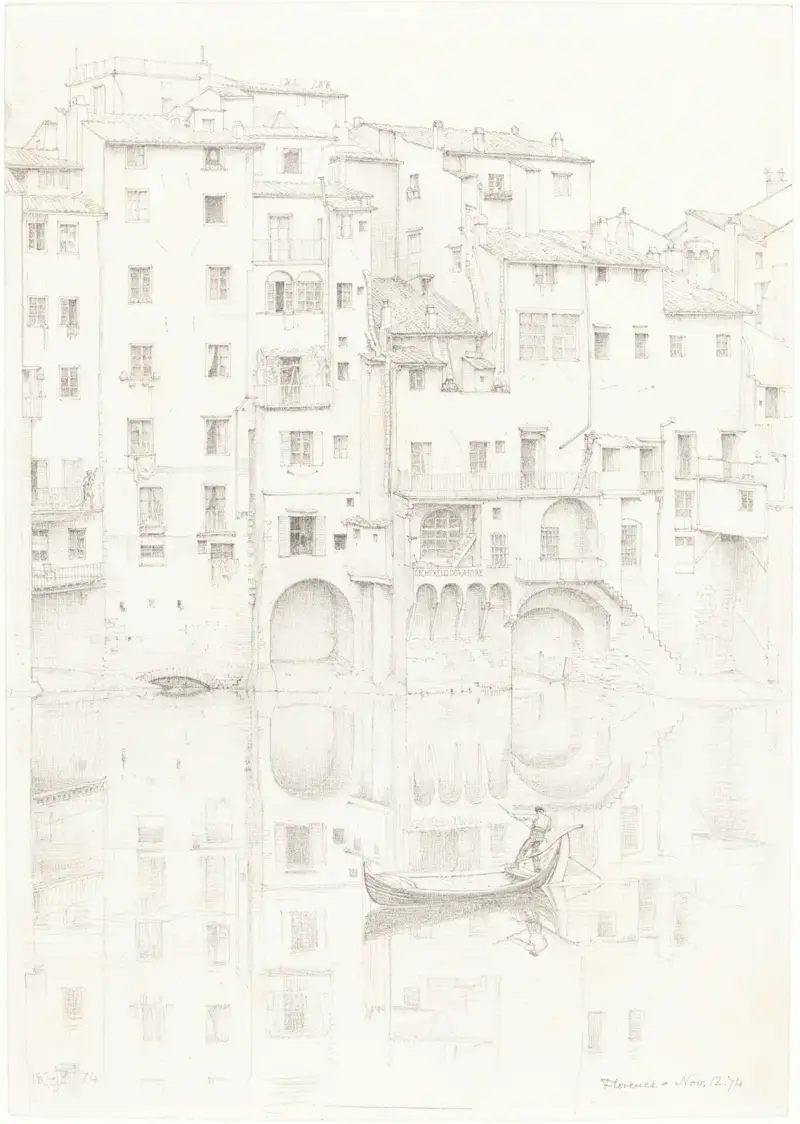 Blick auf den Arno, Florenz von Edward John Poynter