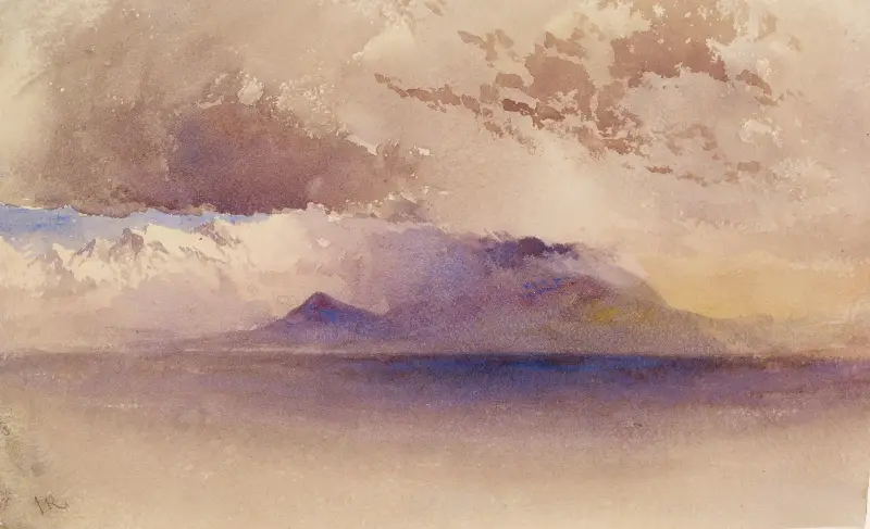Vy över Neapelbukten och Vesuvius av John Ruskin