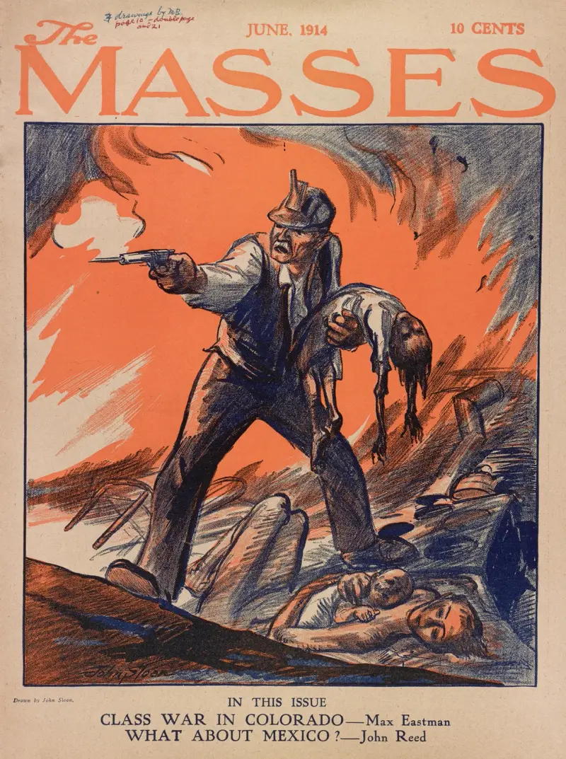 Massaker under Colorados kolstrejk i Ludlow, Colorado av John Sloan