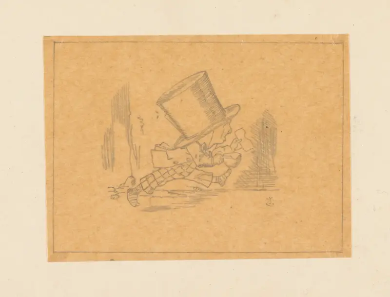 Kalkering av Hattmakaren som springer av Sir John Tenniel