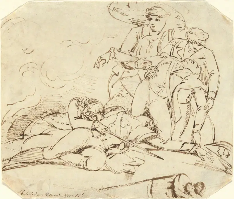 General Montgomerys död i attacken mot Québec, 31 december 1775 av John Trumbull