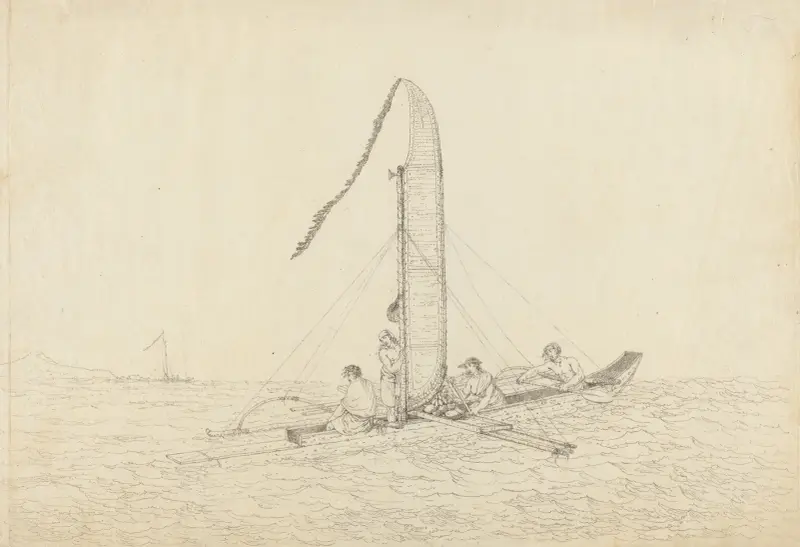 A Sailing Canoe of Otaheite, 1792 – nr 2 av John Webber