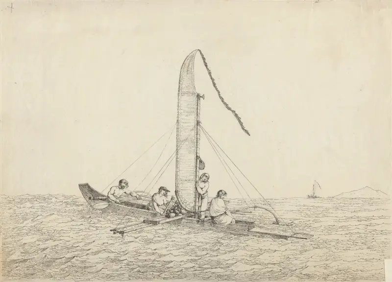 En segelkanot från Otaheite, 1792 – nr 1 av John Webber