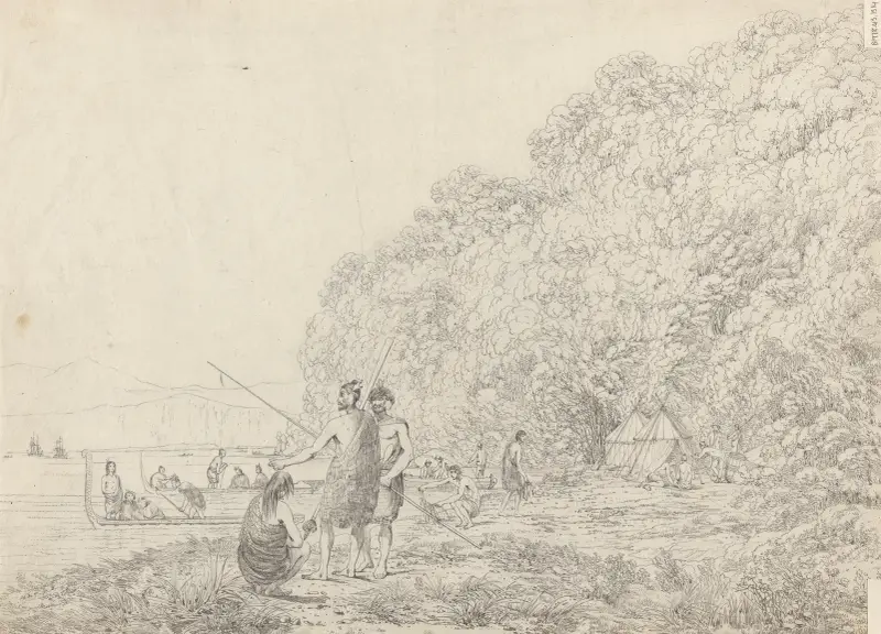 Drottning Charlottes sund, Nya Zeeland av John Webber