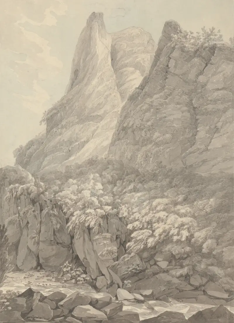Thurshouse Tor vom Fluss Manifold, Derbyshire von John Webber