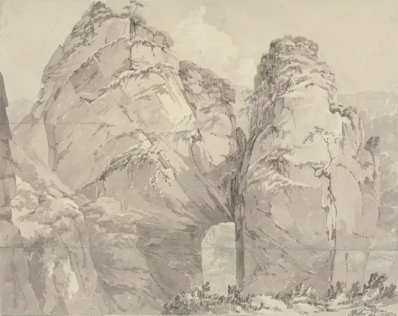 View from Renard’s Hole, Dovedale, Derbyshire av John Webber
