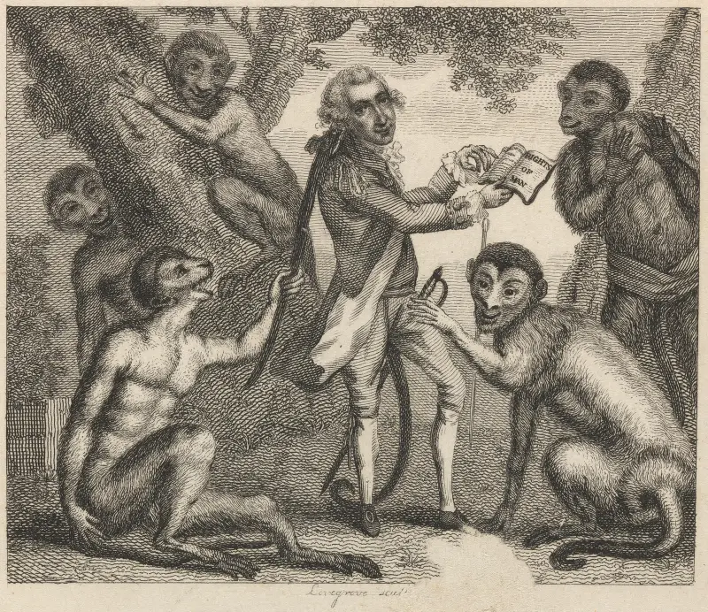 Fabel XIV. Der Affe, der die Welt gesehen hatte von John Wootton