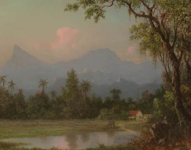 South American Scene With A Cabin av Martin Johnson Heade