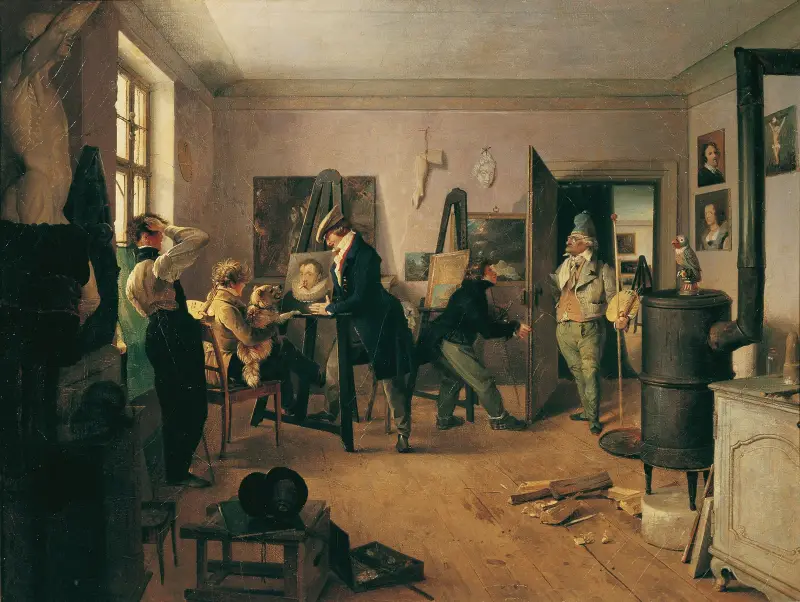 Das Scholarenzimmer av Josef Danhauser