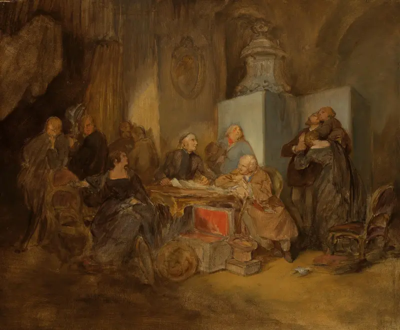 Testamentets öppnande II av Josef Danhauser