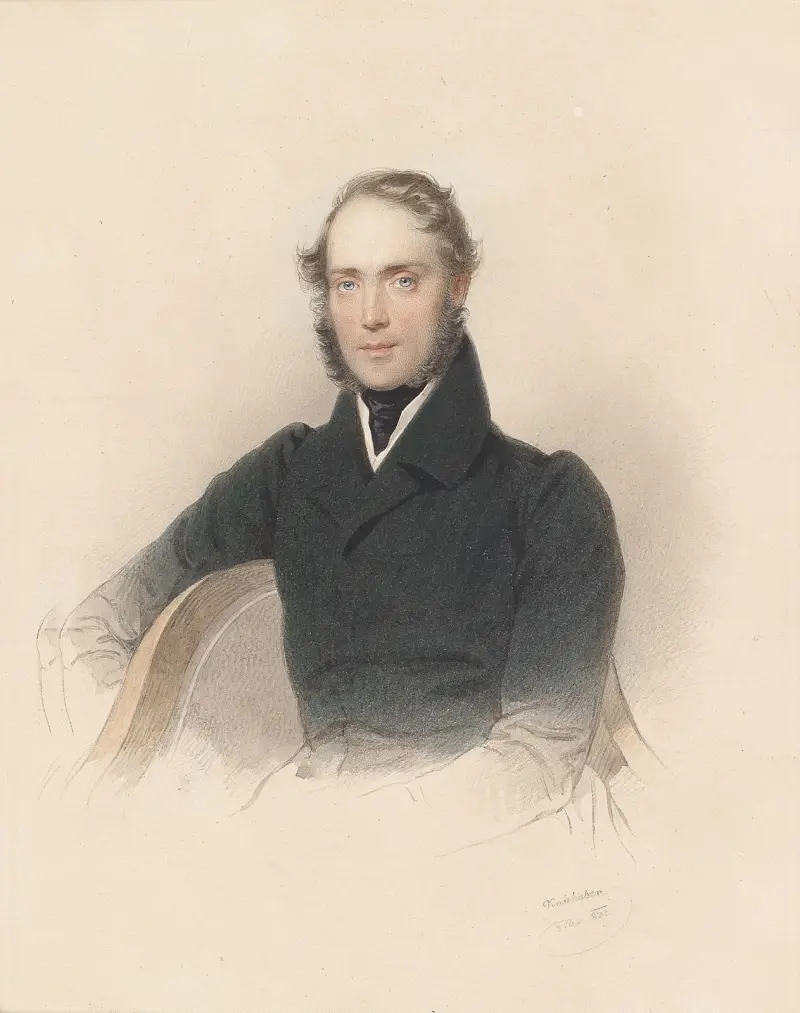 Porträtt av Eduard Cuny von Pierron av Josef Kriehuber