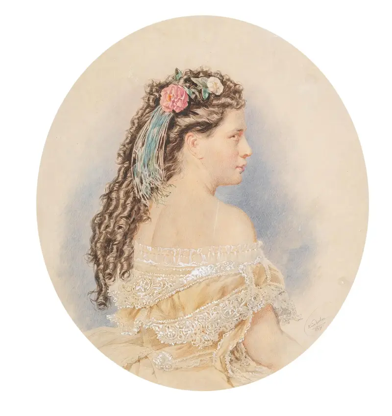 Portret kobiety, 1867, Josef Kriehuber