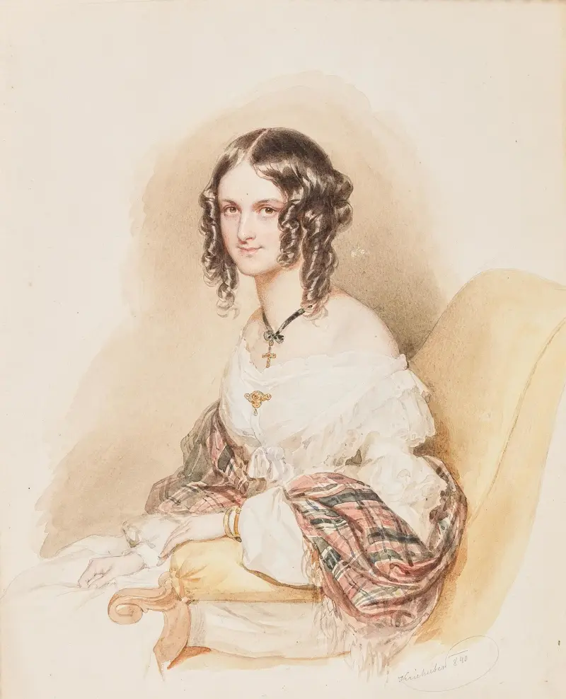 Kvinnopporträtt, 1840 av Josef Kriehuber