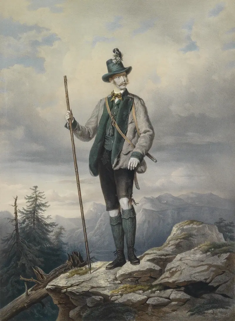 Kaiser Franz Joseph I. im Ischler Jagdkostüm von Josef Kriehuber