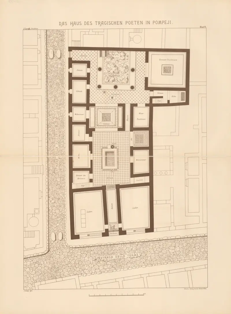 Det tragiska poetens hus i Pompeji av Josef Langl